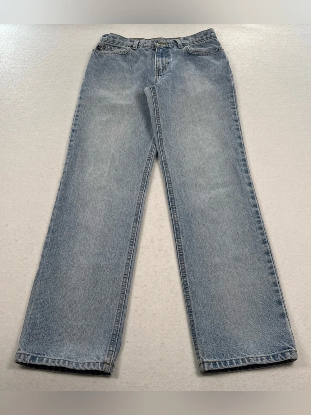 VINTAGE Polo Jeans Co. Ralph Lauren Jeans Womens 4x29 Lt Blue Flag Patch RL 90s - Picture 6 of 11